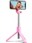 2n1 Telefon Tutucu Pembe Telefon Selfie Çubuğu Ayaklı Tripod Kablosuz Bluetooth Kumandalı 4