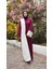 Beyaz Fuşya Renklerinden Abaya 2