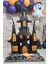 Ayaklı Şato Folyo Balon Yerde Durabilen Hayaletli Cadılar Bayramı Şatosu Halloween Süsleri 1