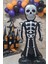 Ayaklı Siyah Iskelet Folyo Balon Cadılar Bayramı Halloween Süsleri Dev Iskelet Folyo Balon 4