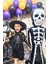 Ayaklı Siyah Iskelet Folyo Balon Cadılar Bayramı Halloween Süsleri Dev Iskelet Folyo Balon 5