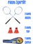 5'li Çantalı Set Badminton Raketi Seti 2 Raket + 2 Top + Çanta Amatör Çocuk-Genç Raket Top Seti 500 5