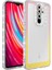 - Xiaomi Redmi Note 8 Pro - Kılıf Simli ve Renk Geçiş Tasarımlı Lens Korumalı Park Kapak - Pembe-Sarı - T24492 1