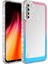 - Xiaomi Redmi Note 8 - Kılıf Simli ve Renk Geçiş Tasarımlı Lens Korumalı Park Kapak - Pembe-Mavi - T24491 1