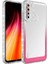 - Xiaomi Redmi Note 8 - Kılıf Simli ve Renk Geçiş Tasarımlı Lens Korumalı Park Kapak - Beyaz-Pembe - T24491 1