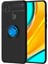 - Xiaomi Redmi 9C - Kılıf Yüzüklü Karbon Ravel Silikon Kapak - Siyah-Mavi - T14466 1