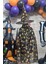 Cadılar Bayramı Pelerin Lüks Siyah Üzeri Gold Baskılı Halloween Pelerin 3