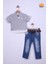 Babyhola Pamuk Gömlek Kot Pantolon Erkek Bebek Çocuk Bayramlık Takım Elbise 22329 1