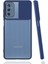 - Samsung Galaxy M52 - Kılıf Slayt Sürgülü Arkası Buzlu Lensi Kapak - Lacivert - T19681 1