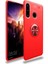 - Huawei Y6P - Kılıf Yüzüklü Karbon Ravel Silikon Kapak - Kırmızı - T13864 1