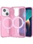 - Apple iPhone 13 - Kılıf Magsafe Şarj Özellikli Parlayan Simli Saydam Renkli Allstar Kapak - Pembe - T31954 2