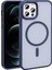 - Apple iPhone 12 Pro - Kılıf Magsafe Şarj Özellikli Mat Arka Yüzey Sio Kapak - Lacivert - T32364 1