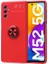 - Samsung Galaxy M52 - Kılıf Yüzüklü Karbon Ravel Silikon Kapak - Kırmızı - T19708 1