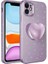 - Apple iPhone 11 - Kılıf Kamera Korumalı Simli Pop Soketli Lüks Koton Soketli Kapak - Mor - T23847 1