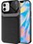 - Apple iPhone 12 - Kılıf Deri Görünümlü Parlak Mika Tasarımlı Emiks Kapak - Siyah - T17432 1