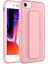- Apple iPhone SE 2020 - Kılıf Mat Koruyucu El Tutacaklı Stand Olabilen Qstand Kapak - Pembe - T23040 1