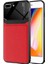 - Apple iPhone 8 Plus - Kılıf Deri Görünümlü Parlak Mika Tasarımlı Emiks Kapak - Kırmızı - T17429 1