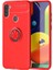 - Samsung Galaxy A21 - Kılıf Yüzüklü Karbon Ravel Silikon Kapak - Kırmızı - T15049 1