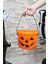 Cadılar Bayramı Şeker Kovası Büyük Boy Turuncu Kabak 18CM Halloween Şeker Kovası 2