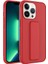 - Apple iPhone 13 Pro Max - Kılıf Mat Koruyucu El Tutacaklı Stand Olabilen Qstand Kapak - Kırmızı - T23052 1