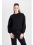 Regular Fit Bisiklet Yaka Kalın Basic Düz Sweatshirt D6645AX24WN 1