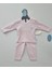 Bebek 3'lü Yumuşacık Pamuklu Çizgili Desenli Pijama Setleri Pembe 3