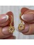 Gümüş Sallantılı Gold Halka Kadın Küpe 1