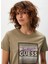 Bisiklet Yaka Desenli Haki Kadın T-Shirt Ss Cn Boxy Logo Tee - Mıd Organıc S 3