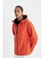 DeFactoFit Softshell Mont Su İtici Rüzgara Karşı Koruyan Kapüşonlu Fermuarlı Cepli A2122AX24AU 3