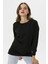 Kadın Bisiklet Yaka Yırtmaç Detaylı Sweatshirt 245048 - 1