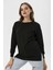 Kadın Bisiklet Yaka Yırtmaç Detaylı Sweatshirt 245048 - 2