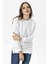 Kadın Bisiklet Yaka Yırtmaç Detaylı Sweatshirt 245048 - 1