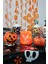 Halloween 3 Lü Bal Kabağı Süs Seti Işıklı Balkabağı Mum Gülen Balkabağı Figür ve Küçük Balkabağı Figür 2