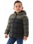Erkek Çocuk Dolumlu Iç Polarlı Kapüşonlu Kışlık Şişme Çocuk Mont Kaban 1