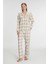 Kadın Pamuklu Uzun Kol Gömlek Pantolon Pijama Takımı 11212 3