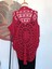 Hippybutik Kırmızı Salaş Tığ Dokuma Elişi Tasarım Tesettür Giyime Uygun Dantel Tunik/bluz 4