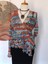 Hippybutik Kadın Kruvaze Ajurlu Mavi / Turuncu Renkli Elişi Hırka / Kruvaze Bluz 1