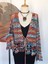 Hippybutik Kadın Kruvaze Ajurlu Mavi / Turuncu Renkli Elişi Hırka / Kruvaze Bluz 2