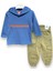 Erkek Bebek Turuncu Gömlek Yaka Mont Uzun Kollu Kapüşonlu Sweatshirt Pantolonlu 3'lü Takım 4