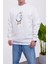 Ördek Baskılı Beyaz Sweatshirt 2
