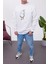 Ördek Baskılı Beyaz Sweatshirt 3