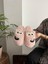 Erkek , Kadın Ev Terliği Gülen Komik Yüz Sessiz Tabanlı Peluş Pofuduk Ev Terliği Çeyiz Bohça Terliği 3