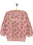 Basic Az Şardonlu Çiçek Desenli Sweatshirt Kız Bebek 1