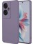 Oppo Reno 11F Kılıf Antibakteriyel Esnek Soft Parmak İzi Yapmaz Liquid Silikon - Lila 1
