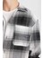 Siyah Relax Fit Polo Yaka Kareli Oduncu Flanel Uzun Kollu Gömlek Ceket D4281AX24AU 5