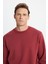 AC&Co / Altınyıldız Classics Erkek Bordo Standart Fit Normal Kesim Içi Polarlı 3 Iplik Bisiklet Yaka Pamuklu Sweatshirt 5