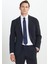 ALTINYILDIZ CLASSICS Erkek Koyu Lacivert Slim Fit Dar Kesim Kırlangıç Yaka Çizgili Takım Elbise 1