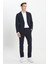 ALTINYILDIZ CLASSICS Erkek Koyu Lacivert Slim Fit Dar Kesim Kırlangıç Yaka Çizgili Takım Elbise 3