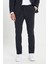 ALTINYILDIZ CLASSICS Erkek Koyu Lacivert Slim Fit Dar Kesim Kırlangıç Yaka Çizgili Takım Elbise 6