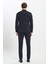 ALTINYILDIZ CLASSICS Erkek Koyu Lacivert Slim Fit Dar Kesim Kırlangıç Yaka Çizgili Takım Elbise 9